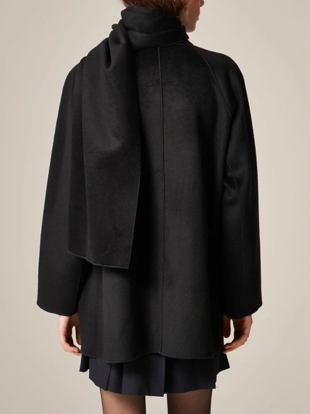 NWOT J. Crew Scarf coat in drapey wool blend Black Size XXS - Picture 3 of 7